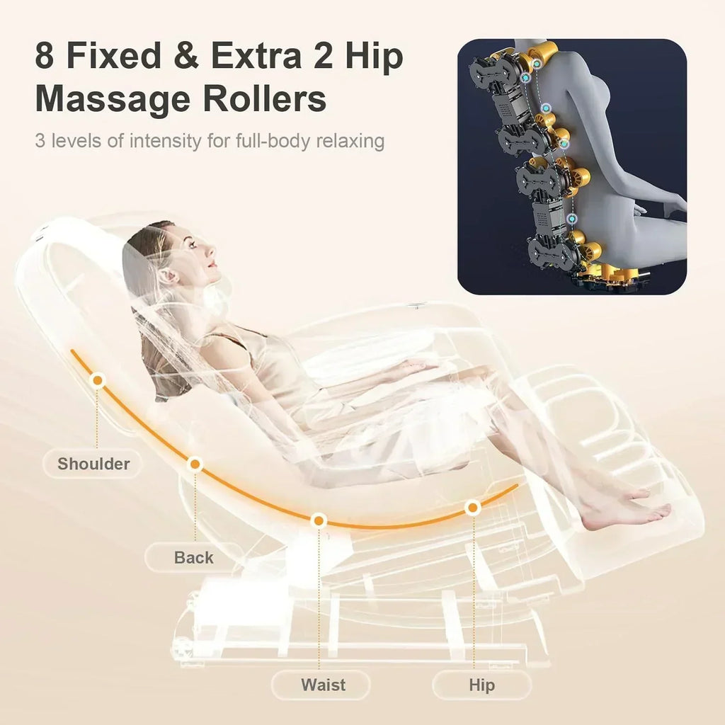 2025 Massage Chair Full Body Zero Gravity Massage Chair with 10 Fix Rollers Heating
