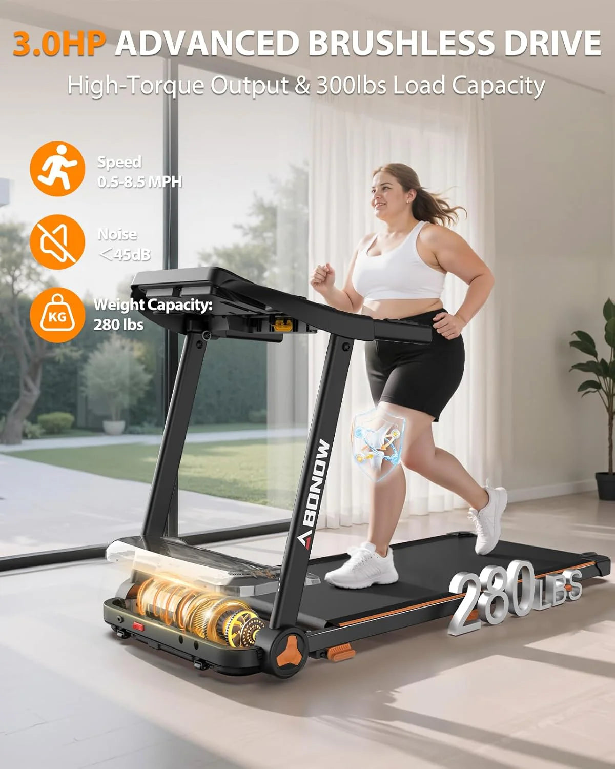 Foldable Treadmill for Home with Incline Extra Large Dual LED Screen Home Office Treadmills