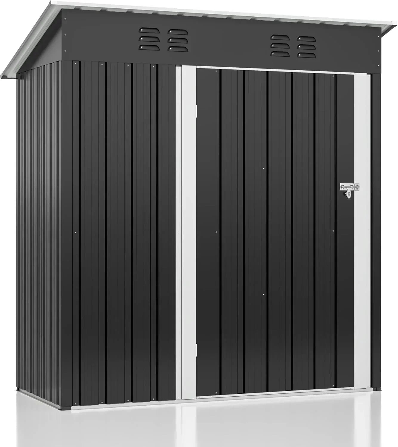 Polar Aurora 8 x 12 FT Outdoor Storage Shed Metal Garden Shed with Updated Frame Structure