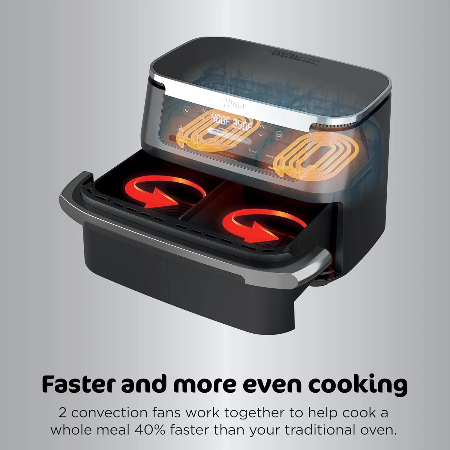 Ninja Foodi 6-in-1 FlexBasket Air Fryer with 7-Quart MegaZone and Basket Divider
