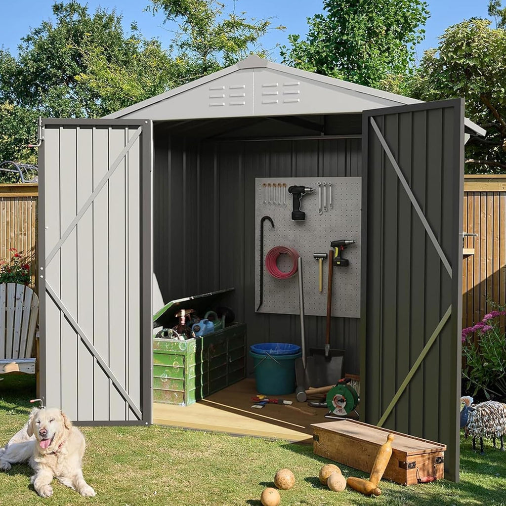 Devoko Outdoor Storage Shed Lockable Metal Garden Shed Steel Anti-Corrosion Storage House