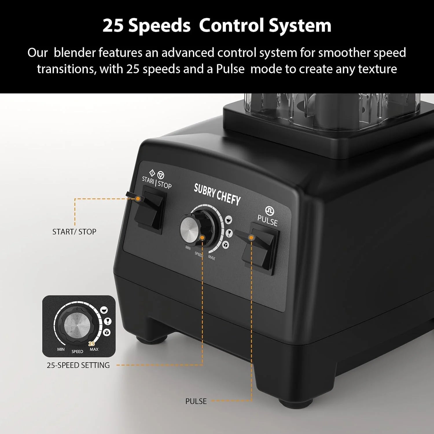 Countertop Blender Pro 2000W, Professional High Speed Blender 68 oz, Heavy Duty Kitchen Mixer