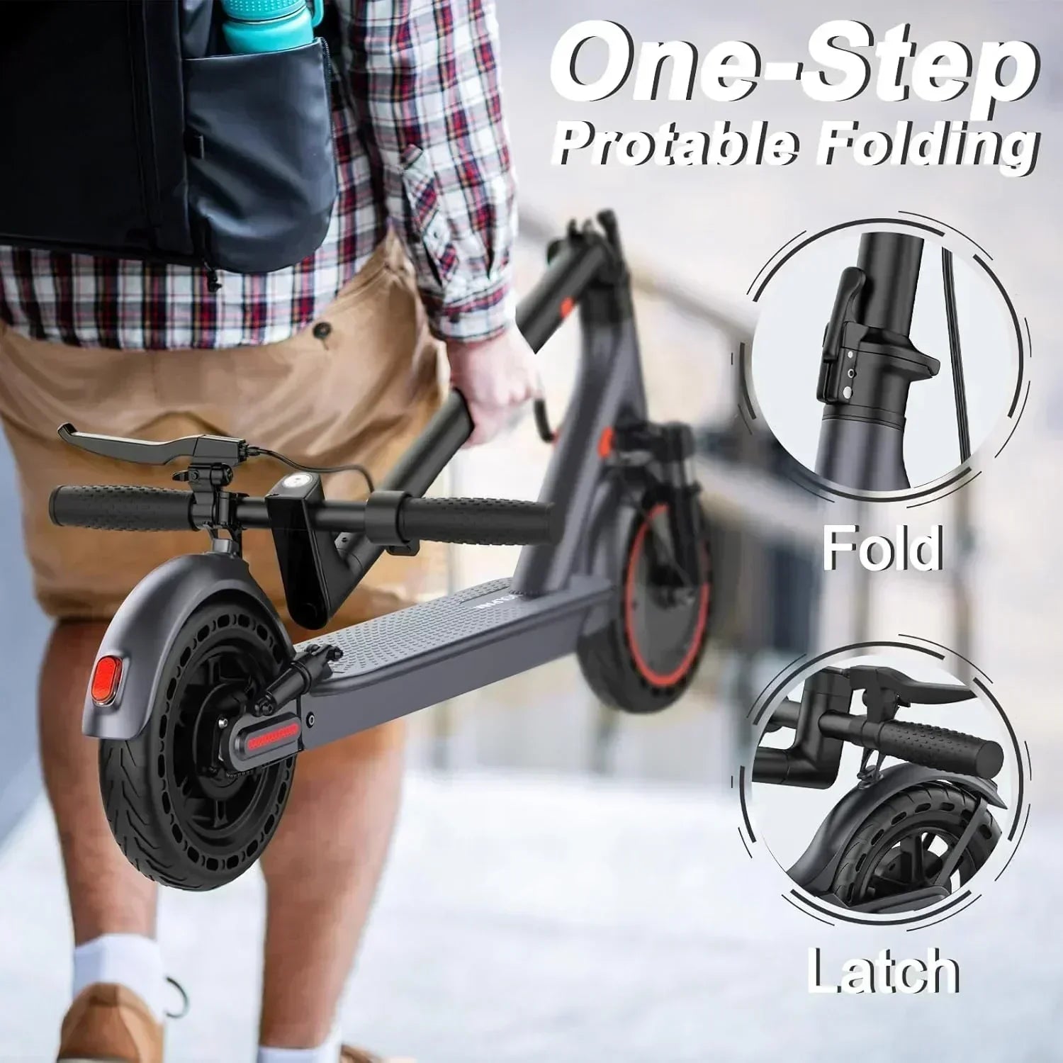 Volpam electric scooter Powerful electric motor Solid tires 28/21/12 mile range