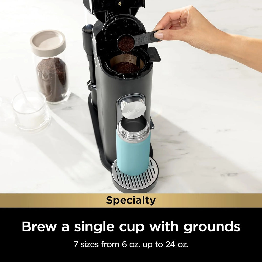 Ninja Pod & Grounds Single-Serve Coffee Maker 56-oz. Reservoir Stone PB051ST