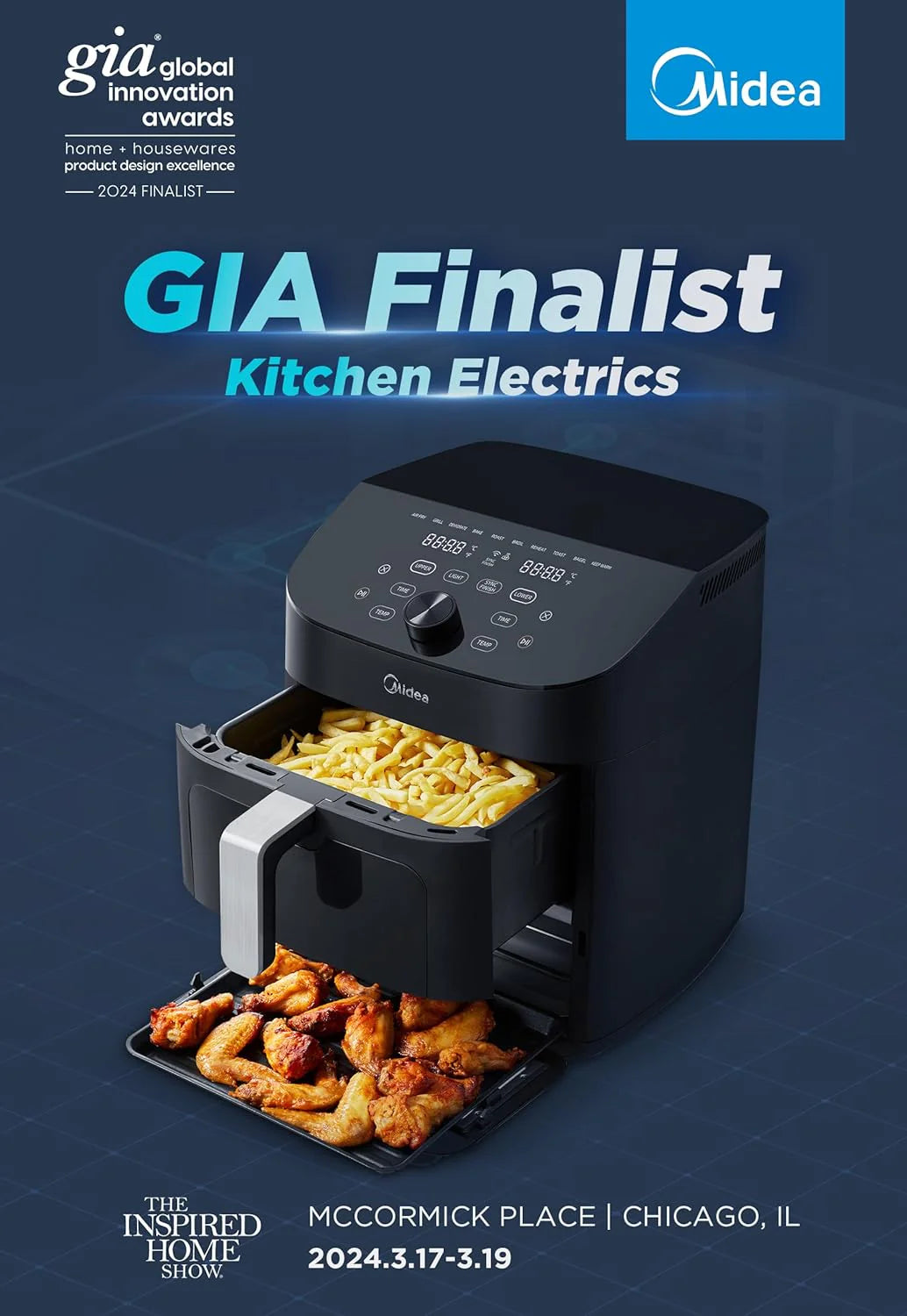 Dual Basket Air Fryer Oven 11 Quart 8 in 1 Functions Clear Window Smart Sync Finish