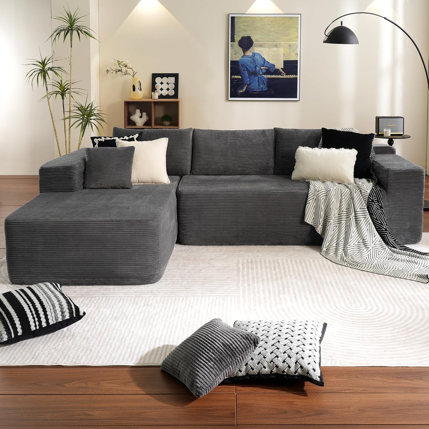 Ovios 104 Cloud Section Sofa L-shaped lounge chair, modern modular sofa