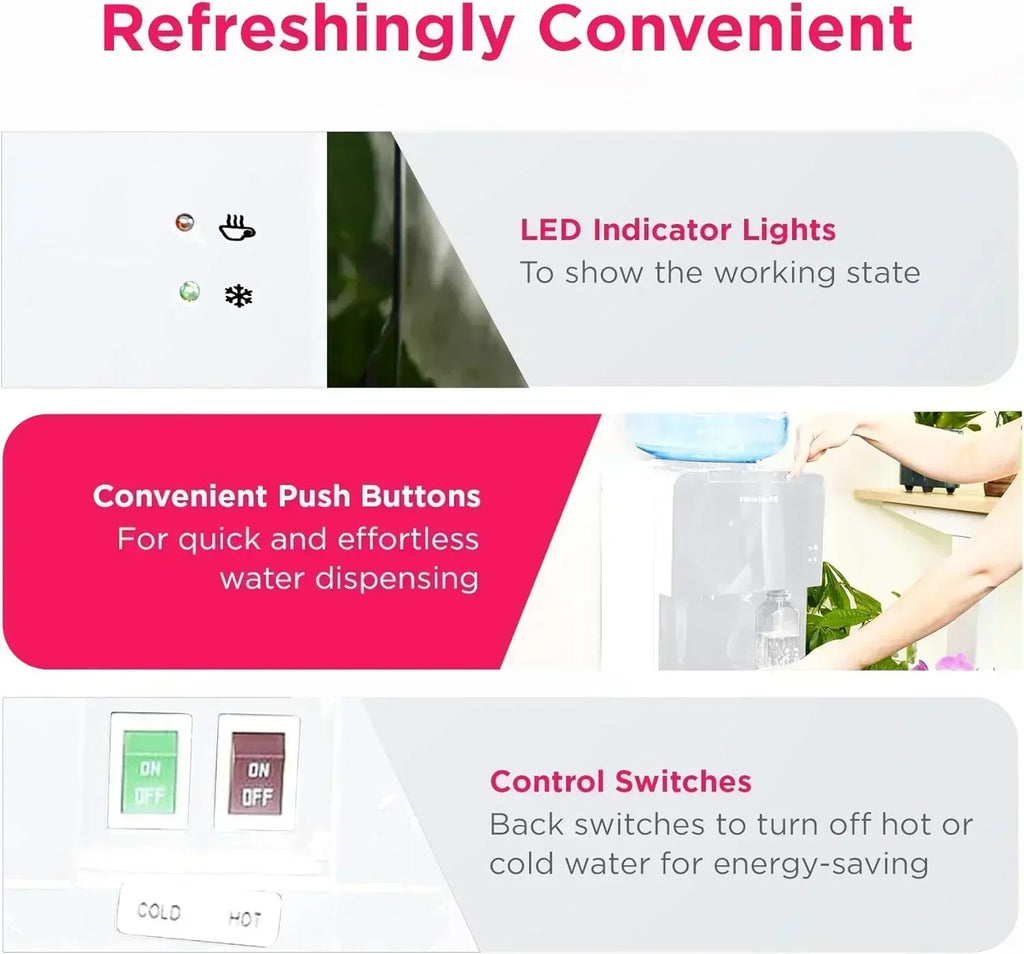Frigidaire EFWC498 Top Loading Cooler Dispenser Hot & Cold Water Child Safety Lock Innovative Slim