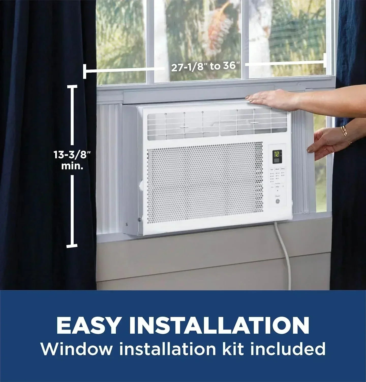 GE Window Air Conditioner Unit 6,000 BTU for Small Rooms up to 250 sq ft. with Adjustable Fan