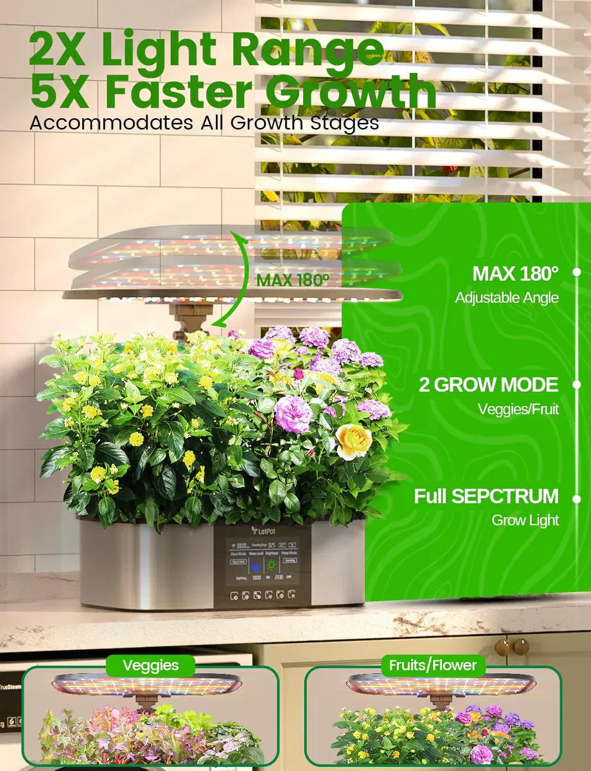 Hydroponic Planting System 12 Indoor Smart Herb Garden Set Indoor Garden App and WiFi Control
