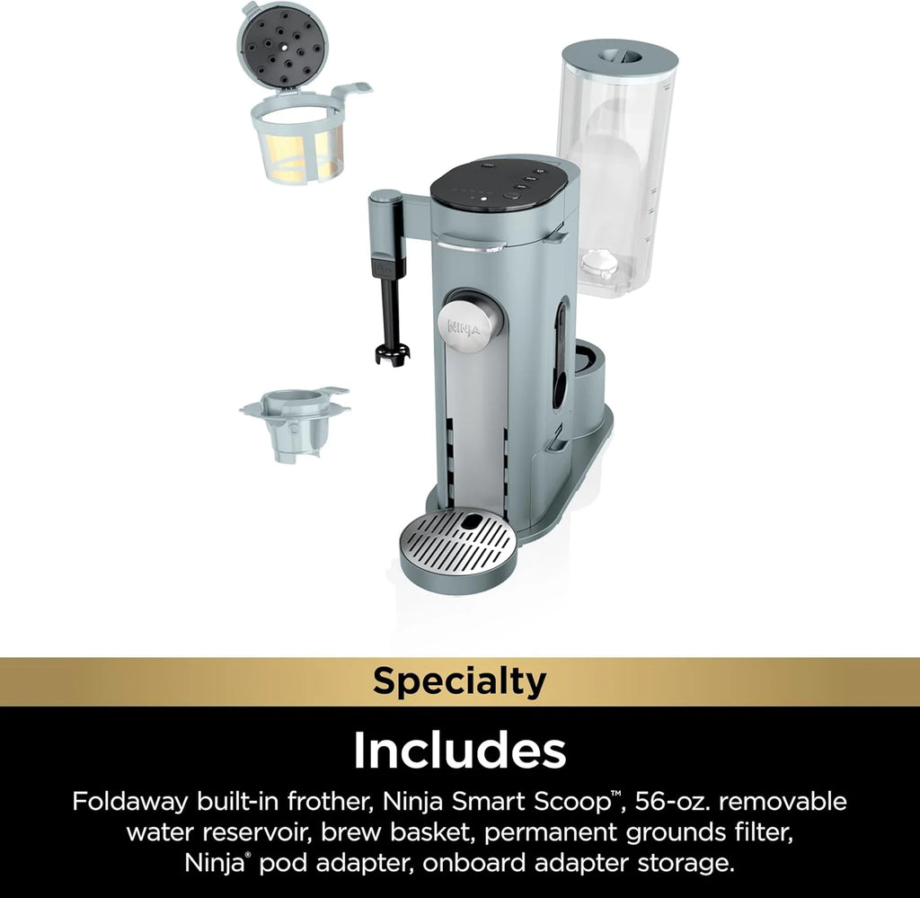 Ninja Pod & Grounds Single-Serve Coffee Maker 56-oz. Reservoir Stone PB051ST