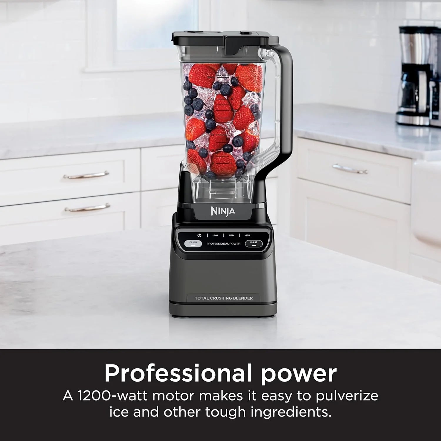 Ninja BL660 Professional Compact Smoothie and Food Processor Blender, 1100W, 3 Functions - Perfect for Frozen Drinks, Smoothies, Sauces, and More