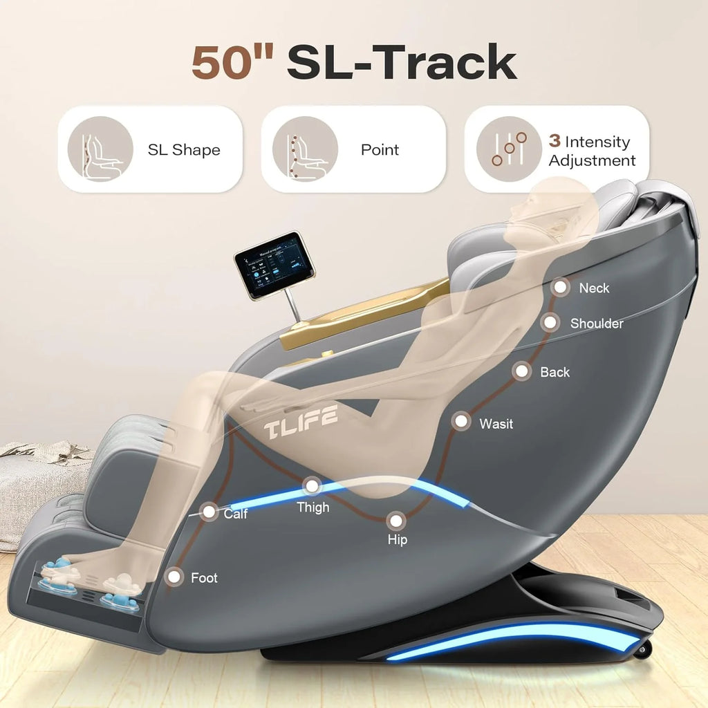 Full Body Massage Chair, 160° Zero Gravity Recliner with Body Scan, 50 SL Track Shiatsu Massage Chair, Spot Massage, Foot Roller