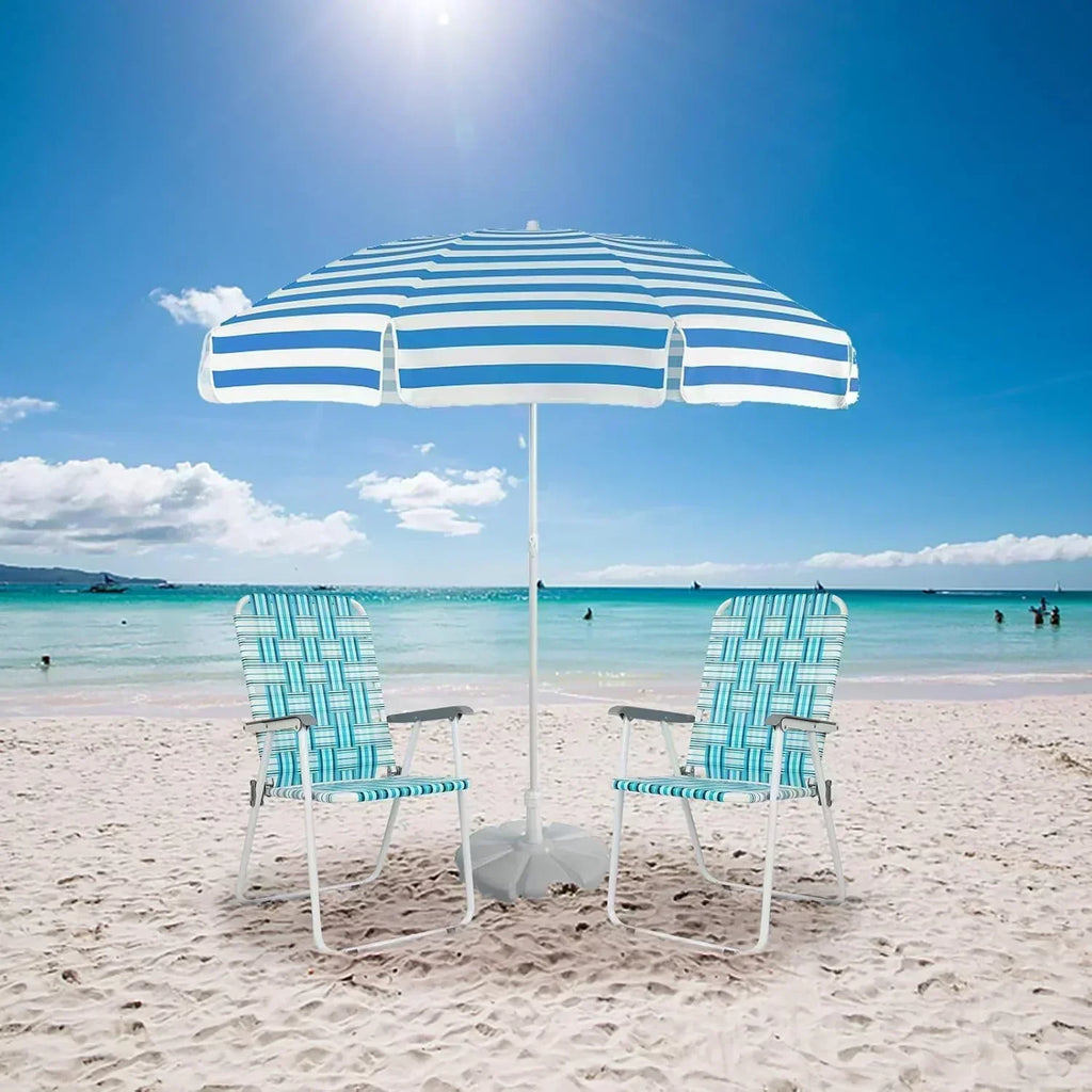 VINGLI Patio Lawn Webbed Folding Chairs Set of 2 Outdoor Beach Portable Lawn Chair