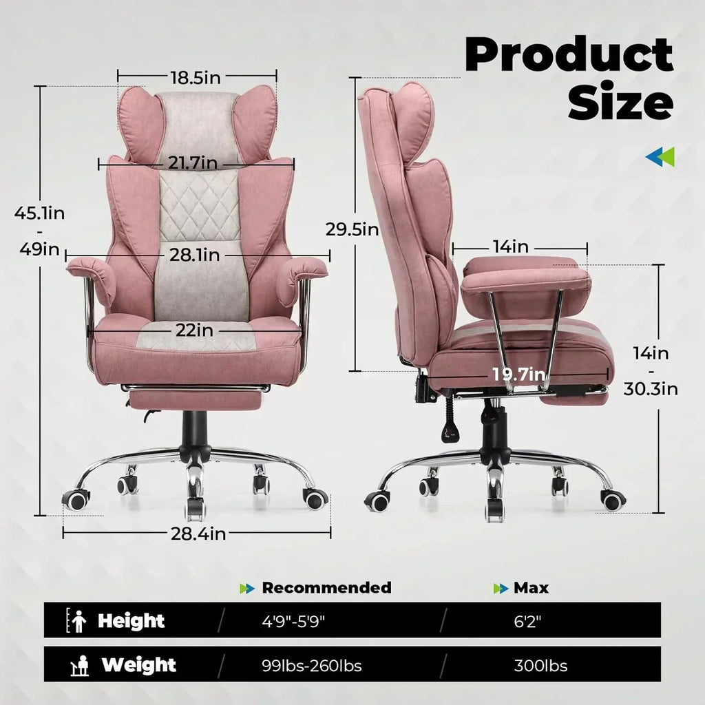 Large high back office chair high back leather gaming chair with footrest