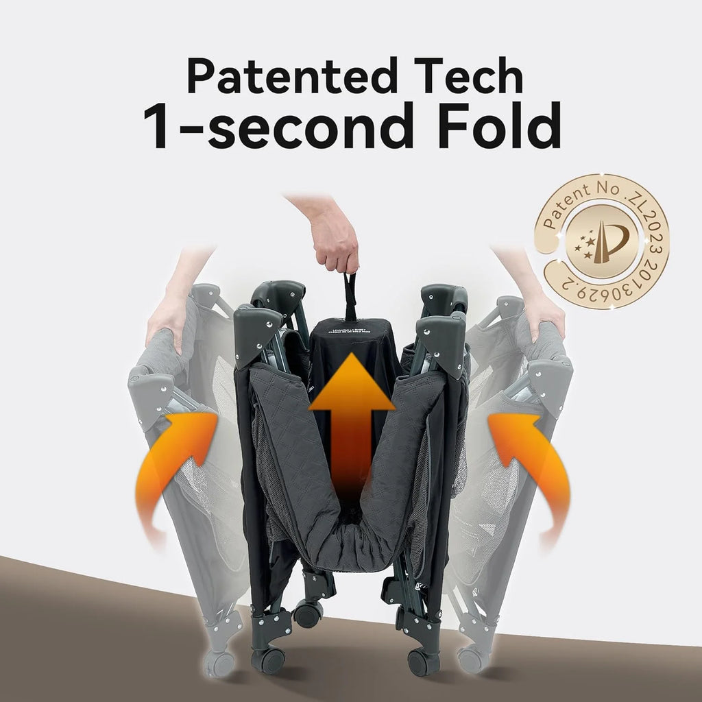 Pamo Babe Baby Playpen - Heavy-duty steel frame provides a safe sleeping space and portable crib