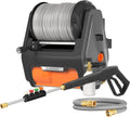 Giraffe Tools Grandfalls Pressure Washer, Max 2900 PSI, 2.2 GPM Electric Wall Mounted Power Washer with 100ft Retractable Hose, Foam Cannon, 4-Nozzles for Car/Driveways/Patios