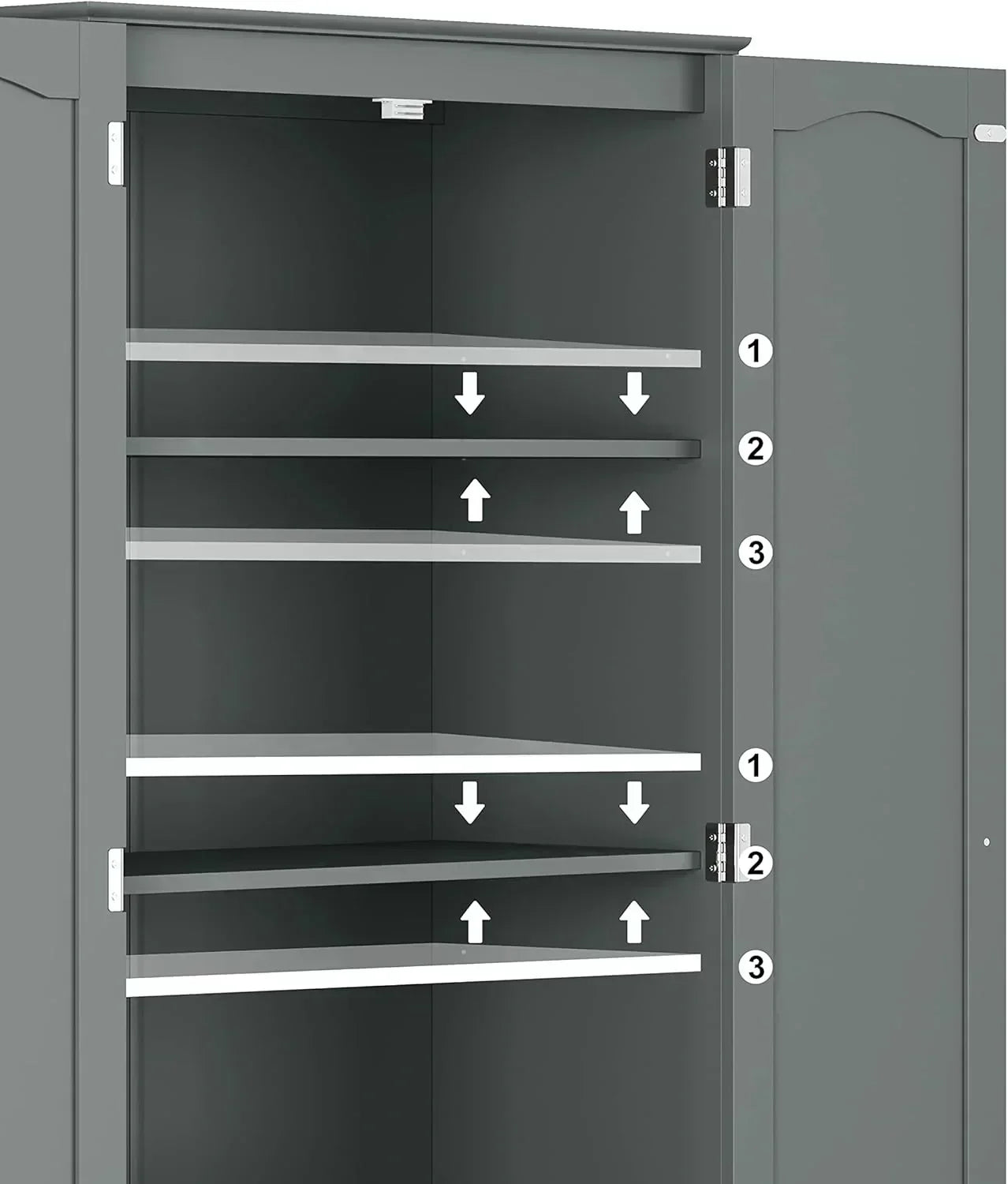 Tall Pantry Cabinet Freestanding Storage Cabinet Wooden Kitchen Pantry with 4 Doors