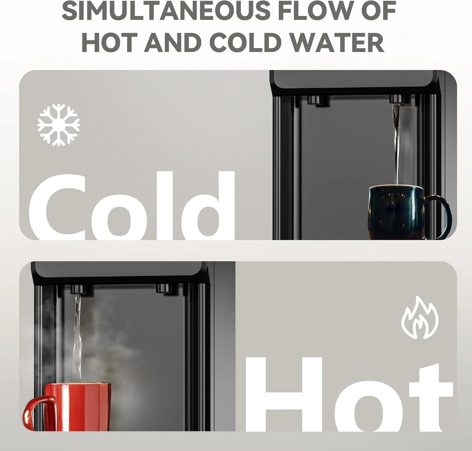 Euhomy Hot Cold Water Dispenser Top Loading Water Dispenser for 3 or 5 Gallon Bottles
