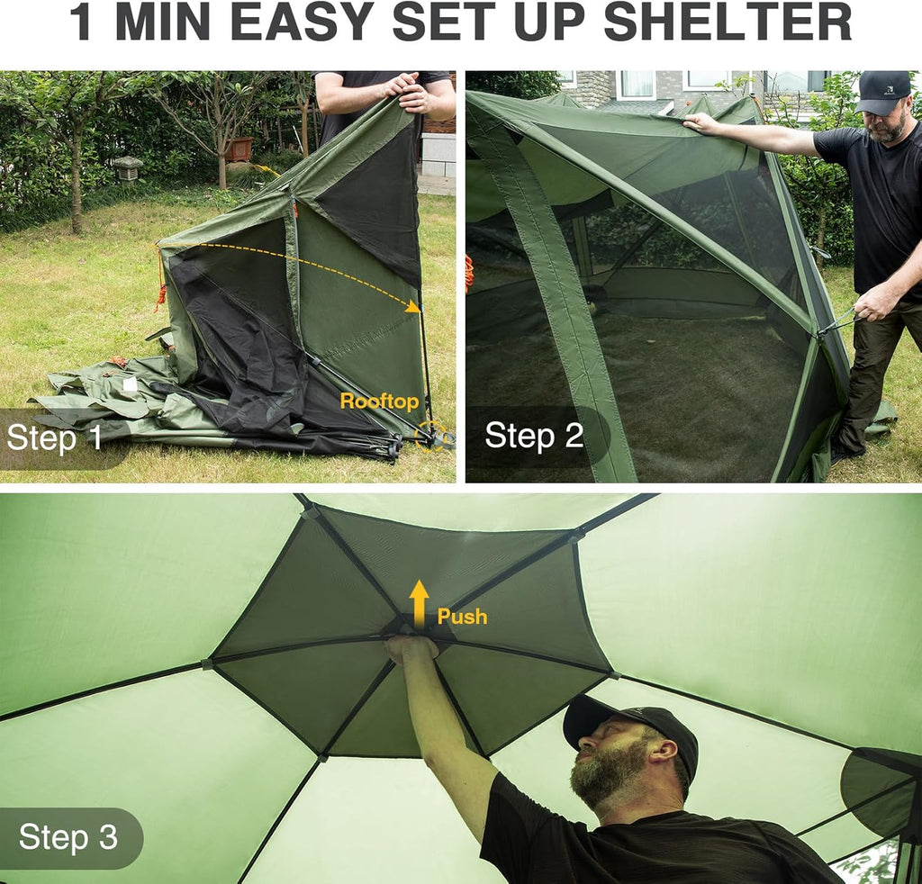 Pop up Screen House Tent for Camping 11.5 x 9.8 ft Instant Screened Gazebo Canopy