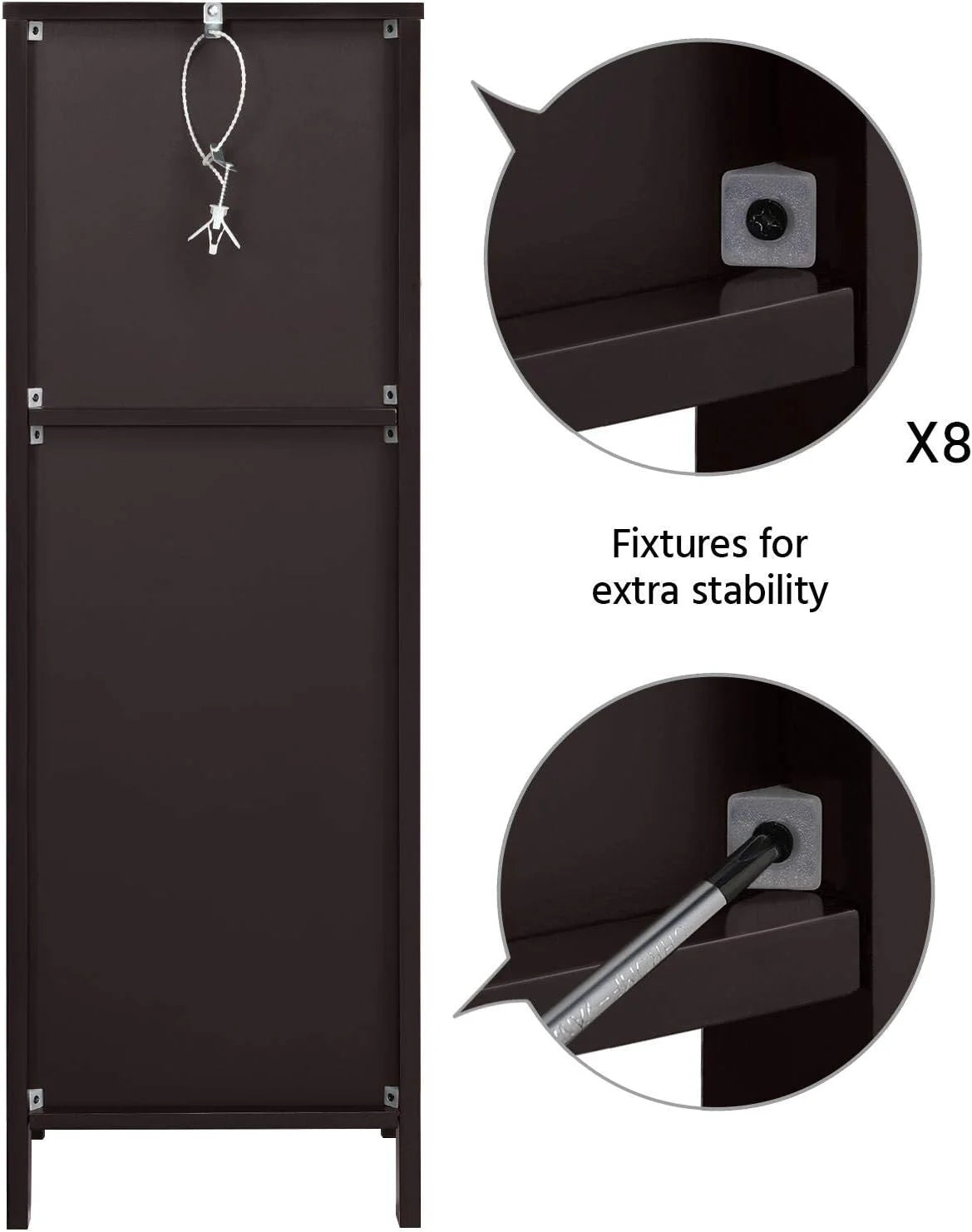 Yaheetech Bathroom Floor Cabinet, Wooden Storage Cabinet with 2 Drawers, Multifunctional Side Organizer Rack Stand Table, White