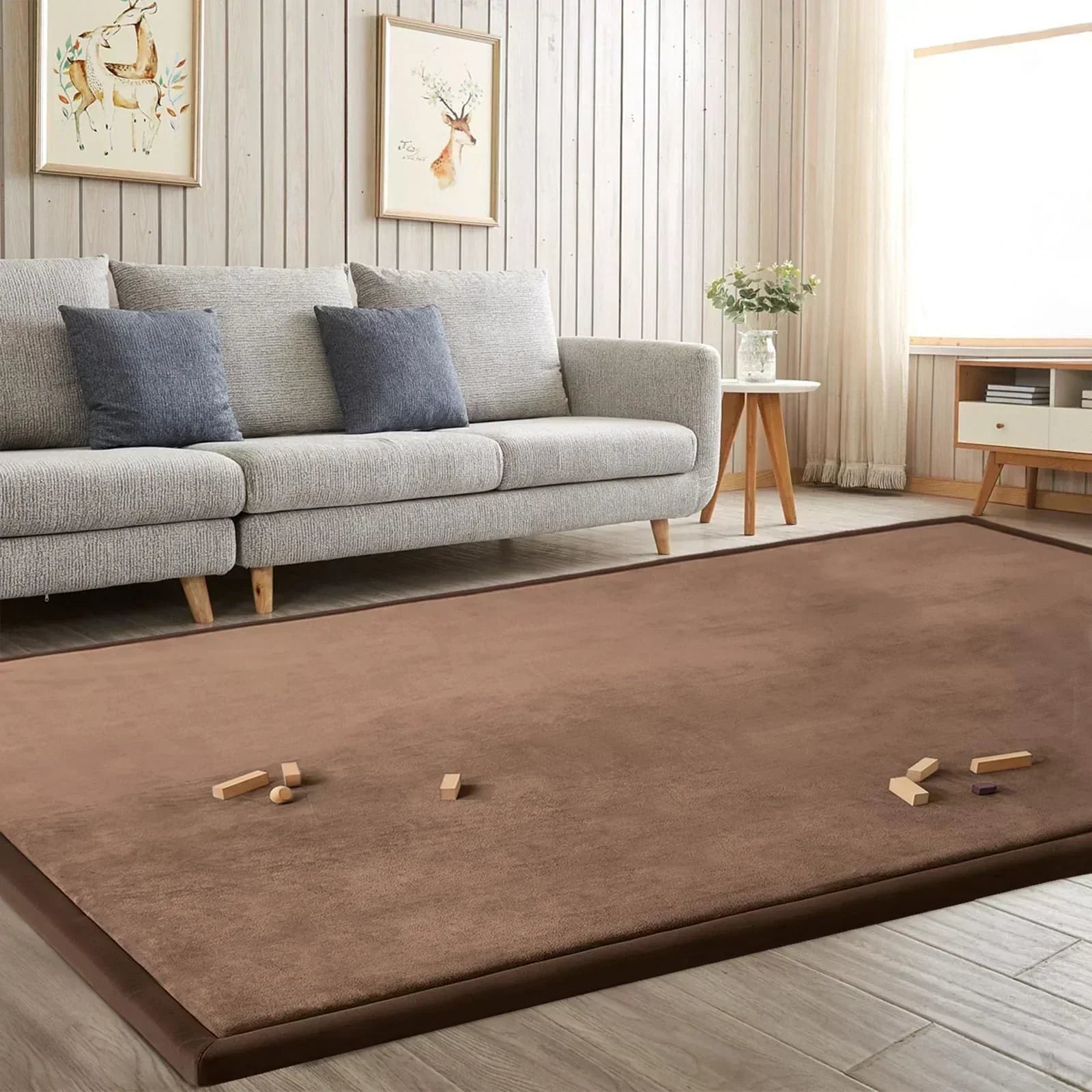 Baby Play Mat Nursery Rug Memory Foam Area Rug Soft Padded Carpet - 1 Thick Playmat