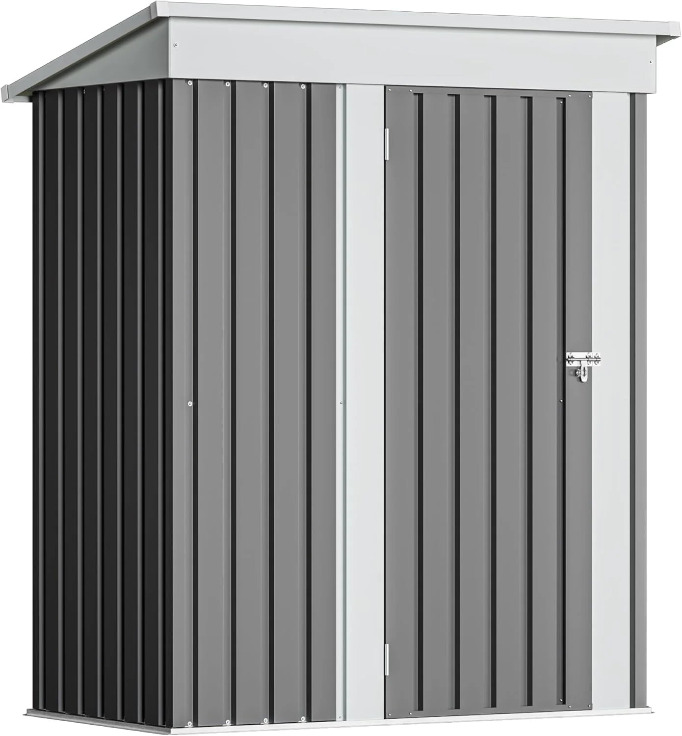 Devoko Outdoor Storage Shed 5 x 3 FT Lockable Metal Garden Steel Anti-Corrosion Storage House