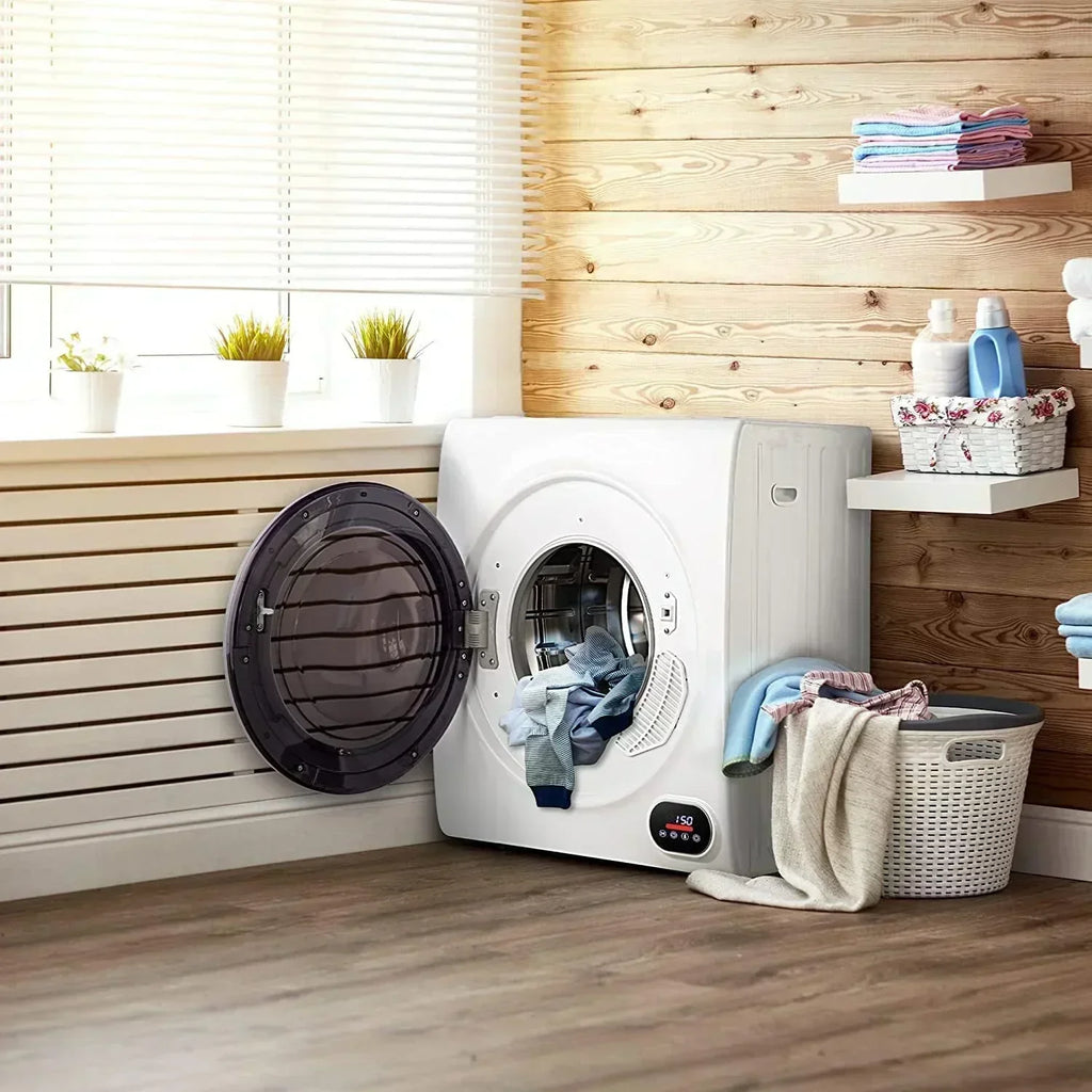 Compact Laundry Dryer 3.5 cu ft Front Load Stainless Steel Clothes Dryers With Exhaust Pipe