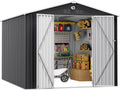 10x12ft Outdoor Storage Shed, Metal Garden Shed Tool Storage Shed