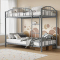 GarveeHome Metal Bunk Bed Twin Over Heavy Duty Bunkbeds Frame Arched Guardrail Safety Ladder