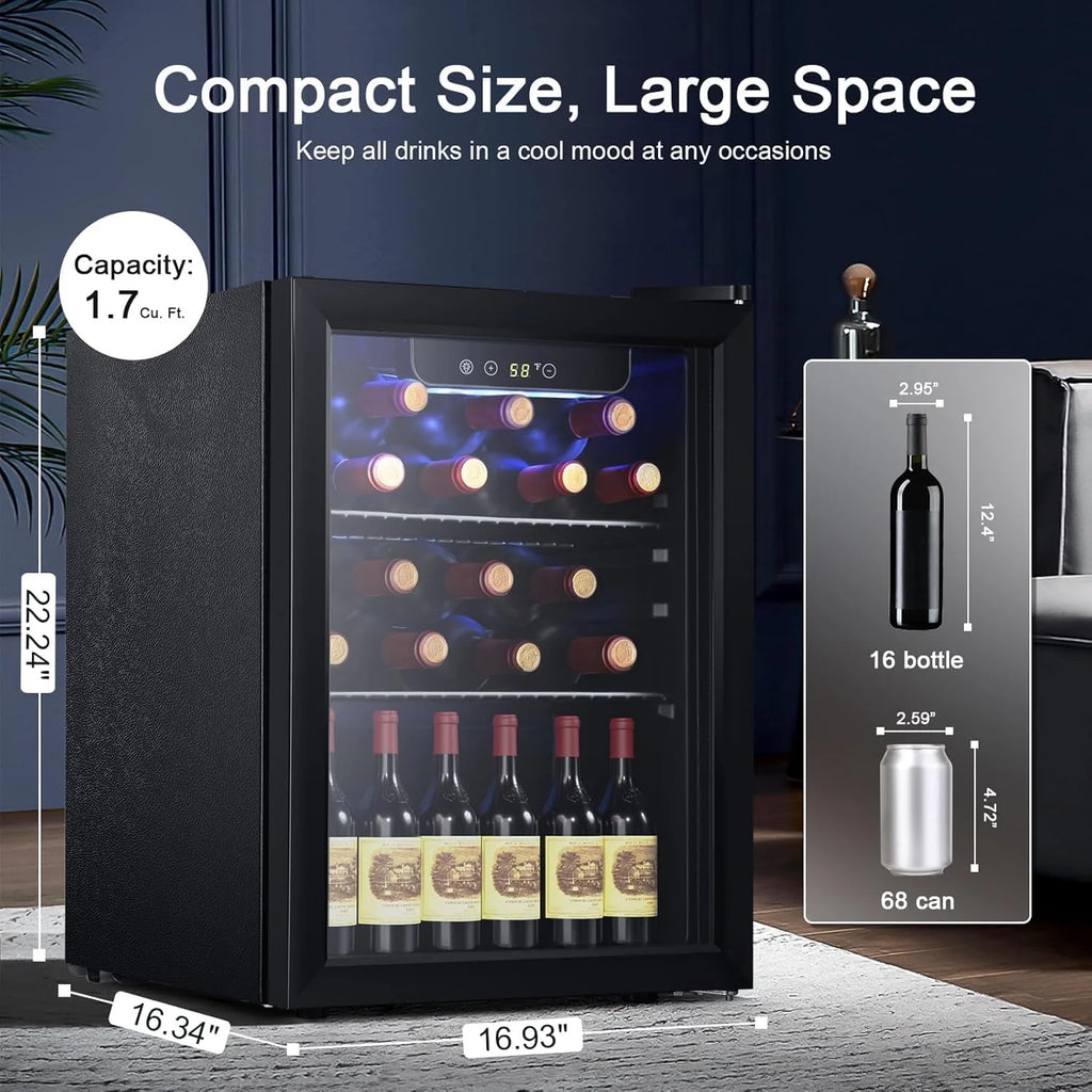 Antarctic Star 26 Bottle 130 Can Wine Cooler Cabinet Beverage Refrigerator Mini Wine Cellar