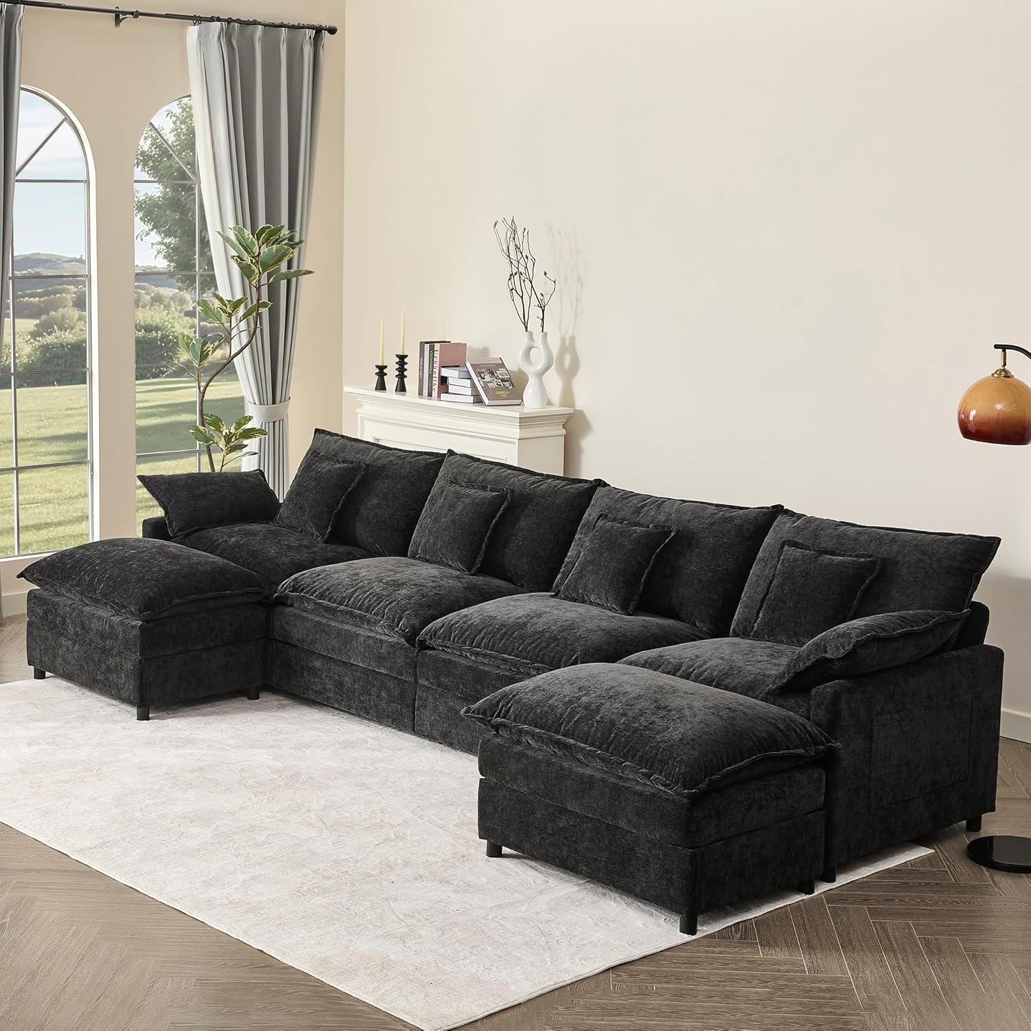 108 Inch U Shape Sofa Sectional Sofa Comfortable Cloud Sofa Living Room Deep Seat Sofa