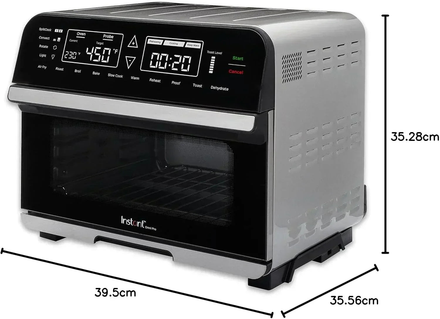Instant Pot Omni Plus 19QT/18L Toaster Oven Air Fryer 10-in-1 Functions Fits 12 Pizza Crisp Broil