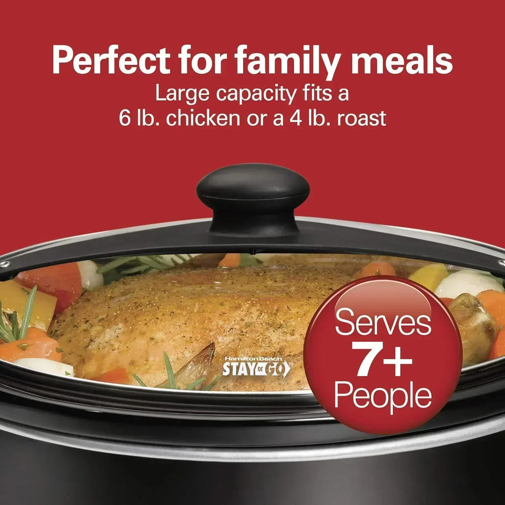 Slow Cooker Extra Large 10 Quart Stay or Go Portable With Lid Lock