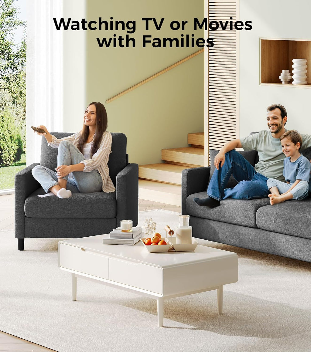 Loveseat Sofa 51 Love Seat Comfy Corduroy Small Loveseat Tool-Free Setup Couch