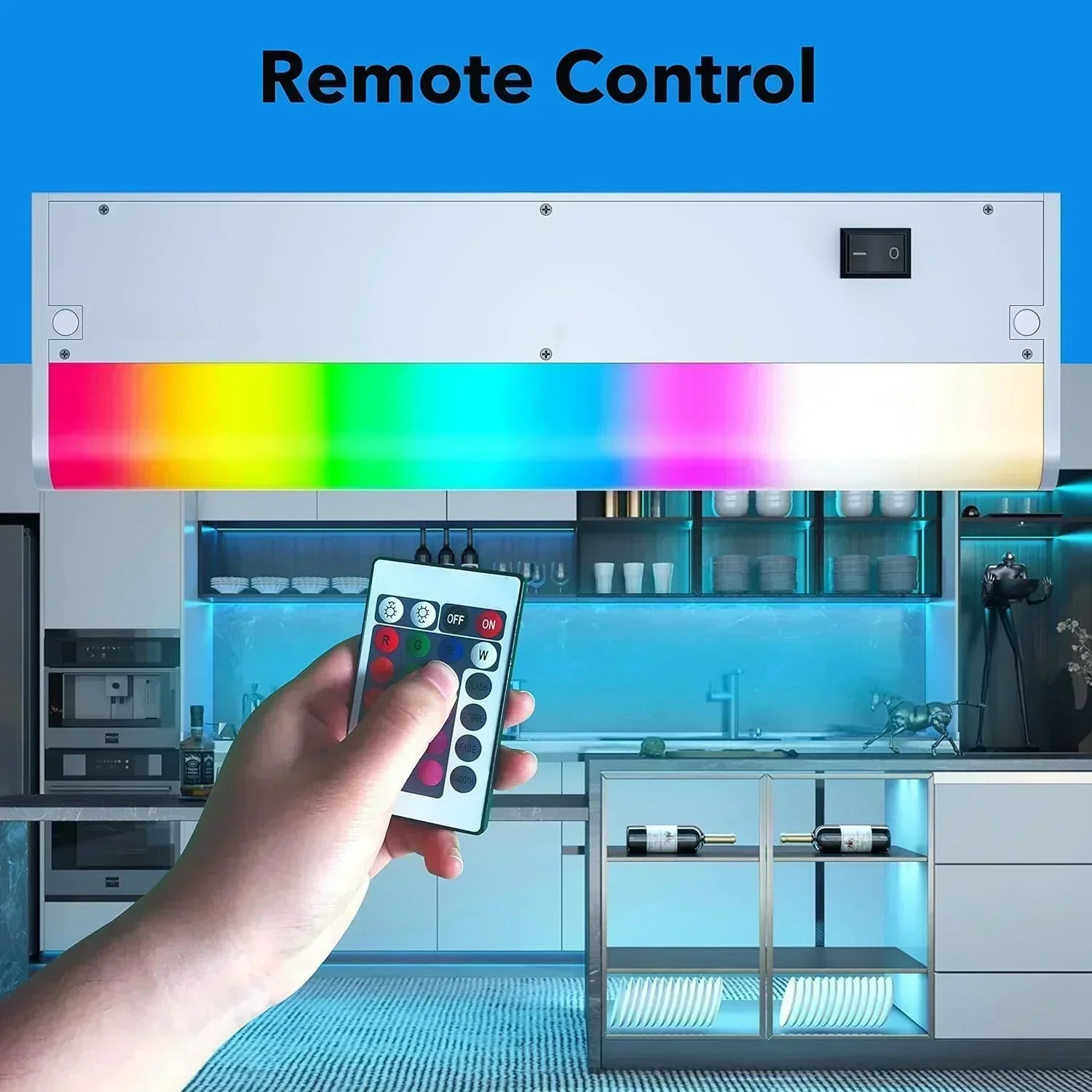 Smart under-cabinet lighting strip white and color-changing dimmable