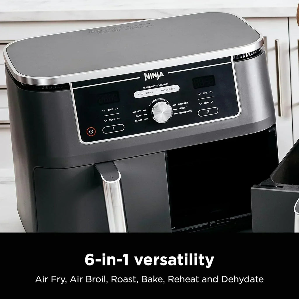 Ninja Foodi 6-in-1 FlexBasket Air Fryer with 7 QT MegaZone Basket Divider for Large Proteins