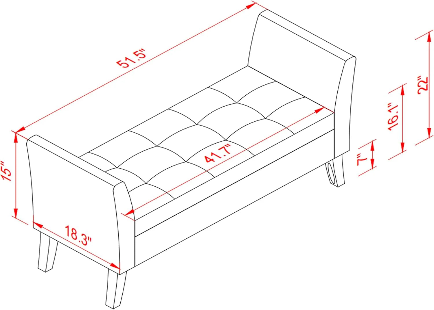 Furniliving Modern Storage Ottoman Bench, Sherpa Ottoman End of Bed Bench with Solid Wood Legs Upholstered Ottoman Benches with Storage Indoor Bench
