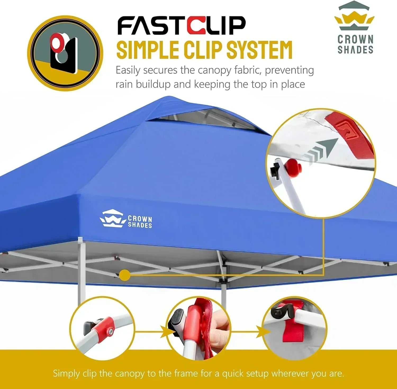10x10 Pop-Up Awning One-Click Installation Beach Tent Outdoor Sunshade Silver Coated Top