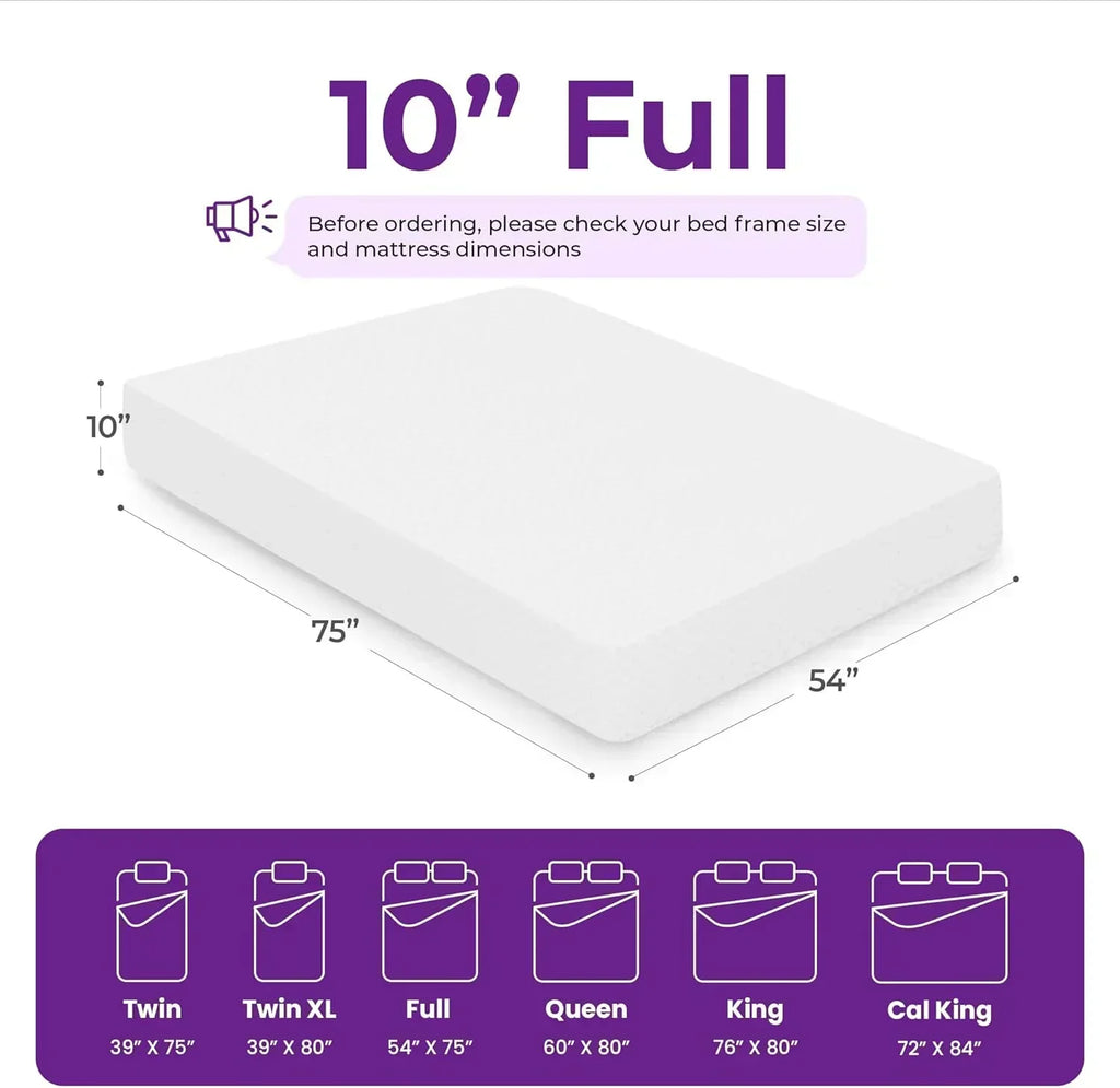 GAESTE 8-inch Fully Cooling Gel Memory Foam Mattress Mattress-in-a-Box