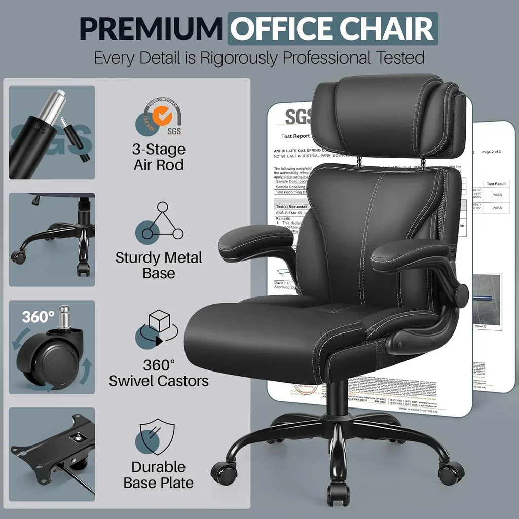 Office Chair Large High-Foot Computer Desk Chair Chair Lumbar Support Rotating Computer Chair