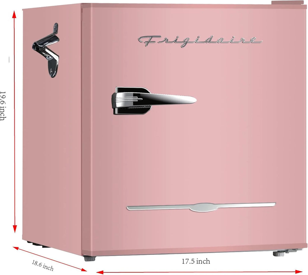 Frigidaire EFR176 Retro Compact Fridge with Chiller Mini Refrigerator with Built-in Bottle Opener for Office, Bedroom, Dorm Room or Cabin, 1.6 cu ft 16 D x 18 W x 18.5 H, Moonlight