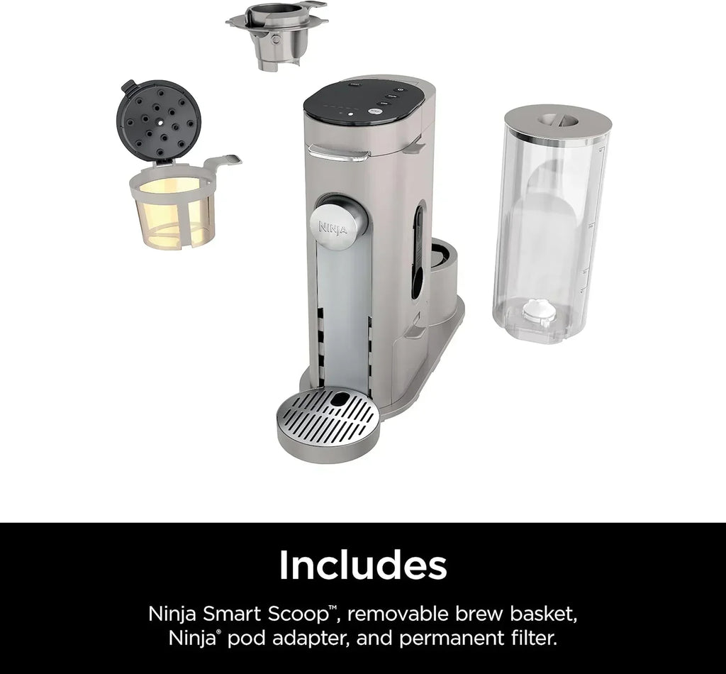 Ninja Pods Grounds Single-Serve Coffee Maker K-Cup Pod Compatible Brews Grounds Compact Design